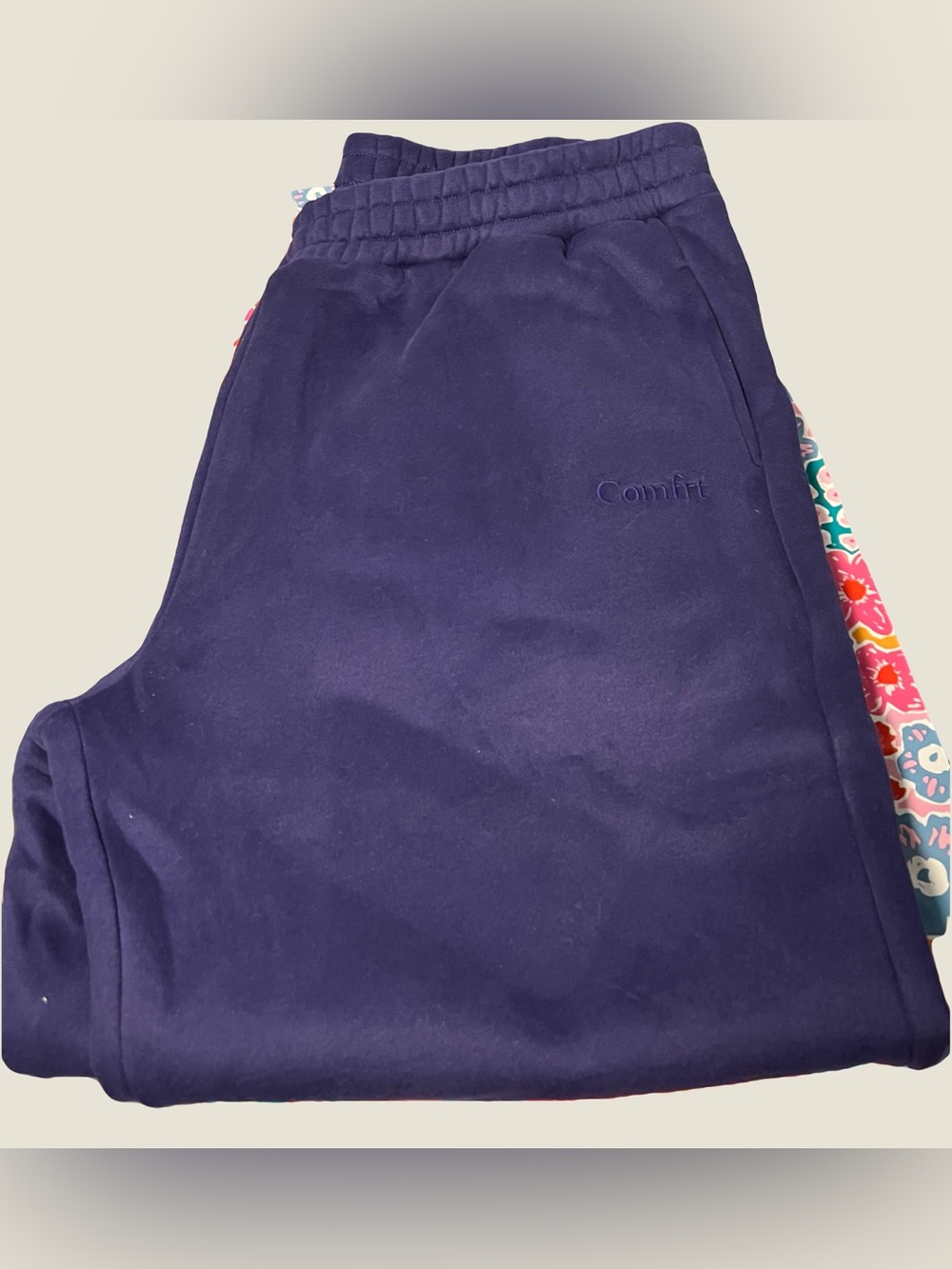 Comfrt Indigo Blue / Purple Jogger Sweatpants 2X NWOT